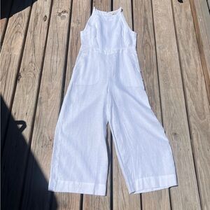 Boden white linen jumpsuit